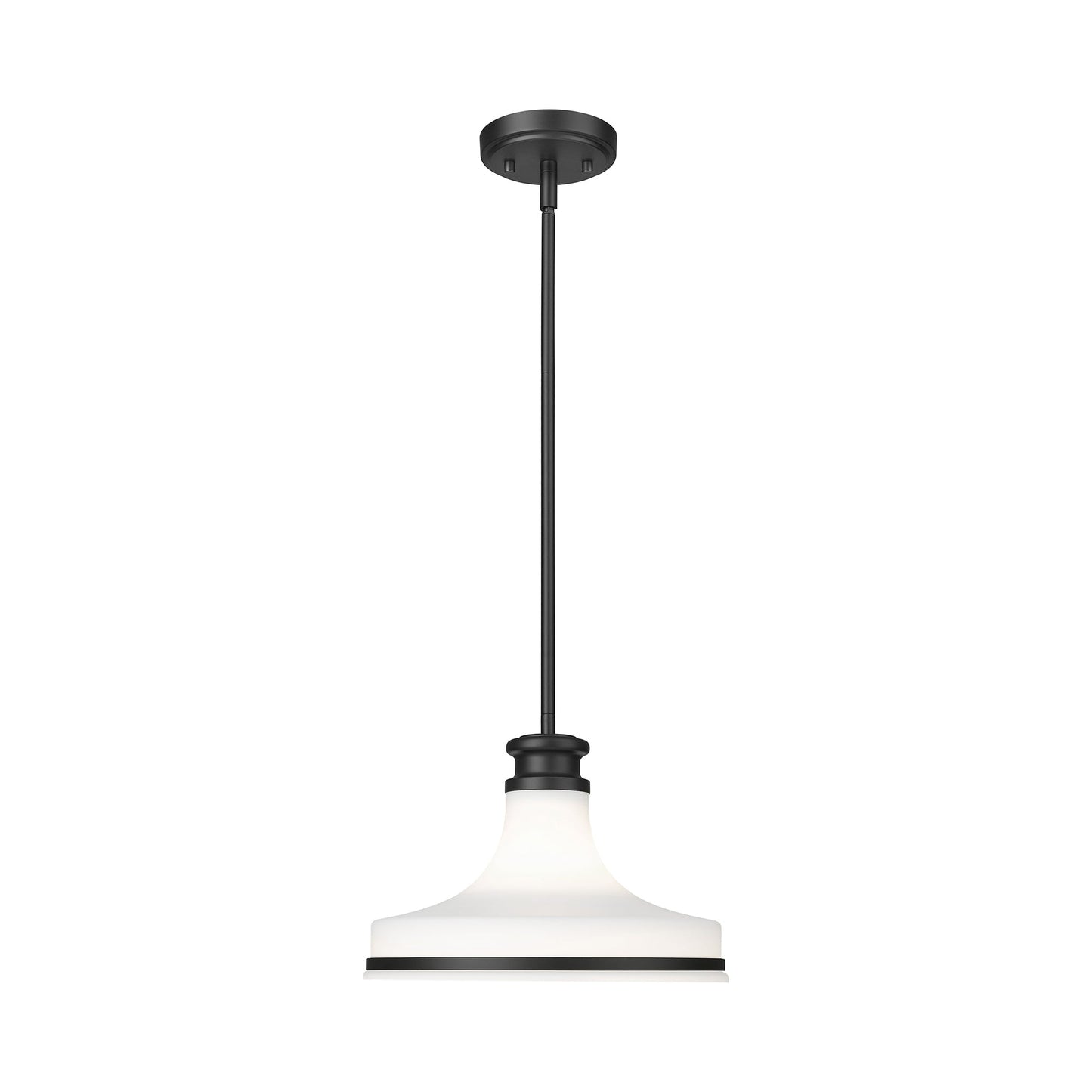 Reznor Pendant Light in Matte Black (12-Inch).