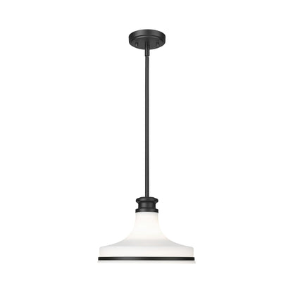 Reznor Pendant Light in Matte Black (12-Inch).