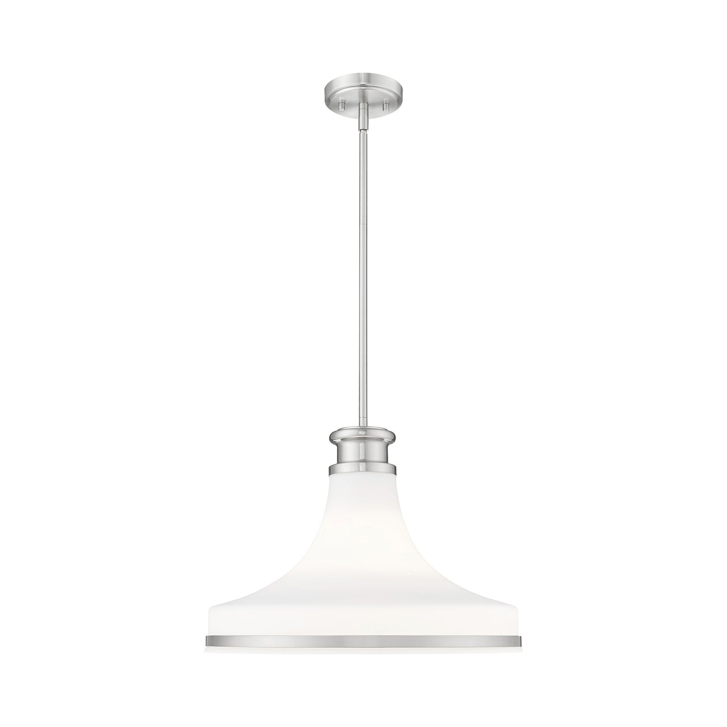 Reznor Pendant Light in Brushed Nickel (18-Inch).