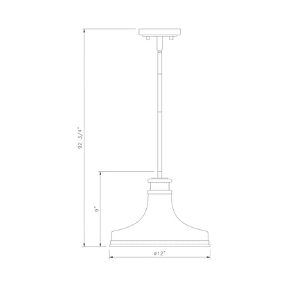 Reznor Pendant Light - line drawing.