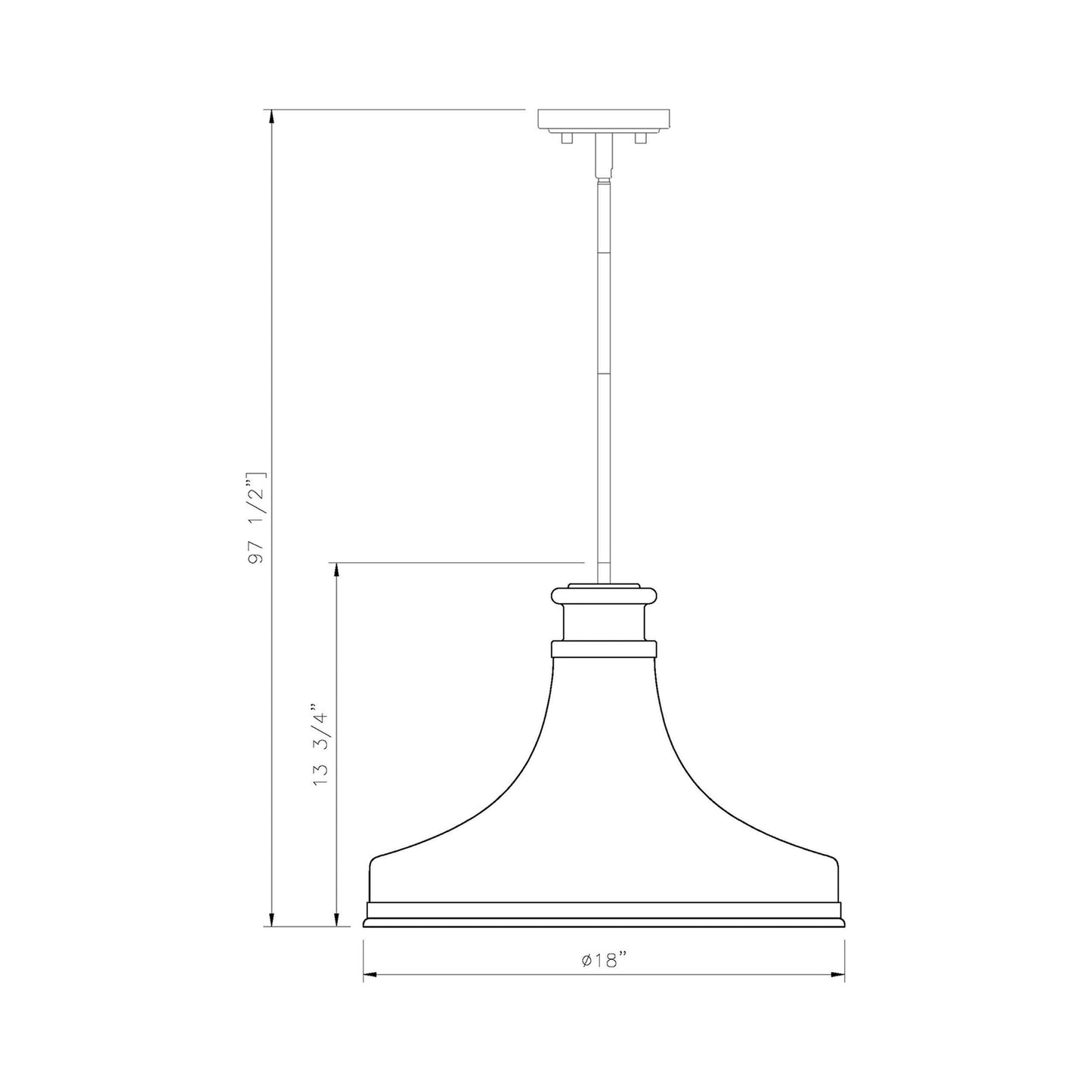 Reznor Pendant Light - line drawing.