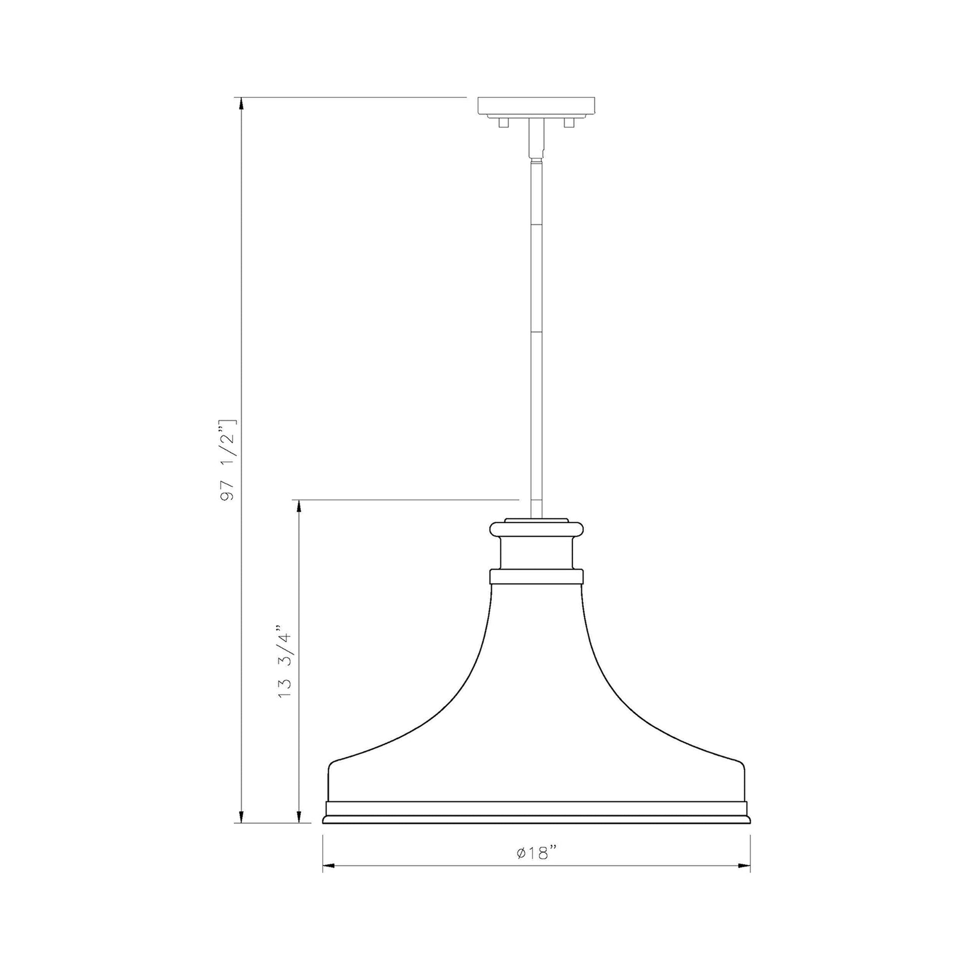 Reznor Pendant Light - line drawing.