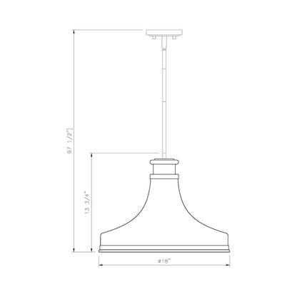 Reznor Pendant Light - line drawing.