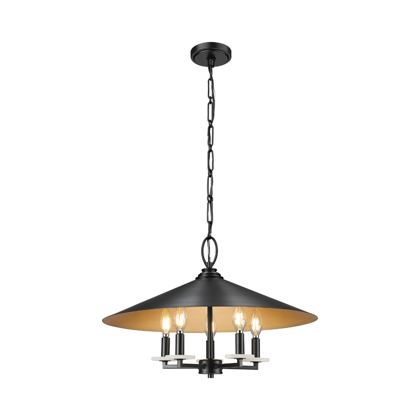 Rialto Pendant Light in Matte Black (5-Light).