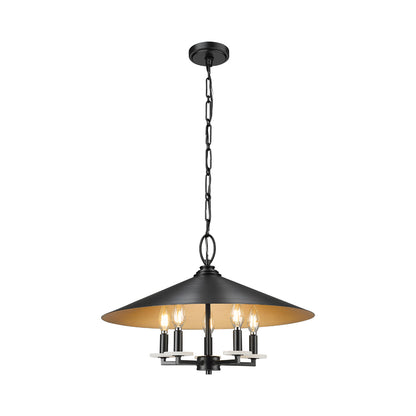Rialto Pendant Light in Matte Black (5-Light).