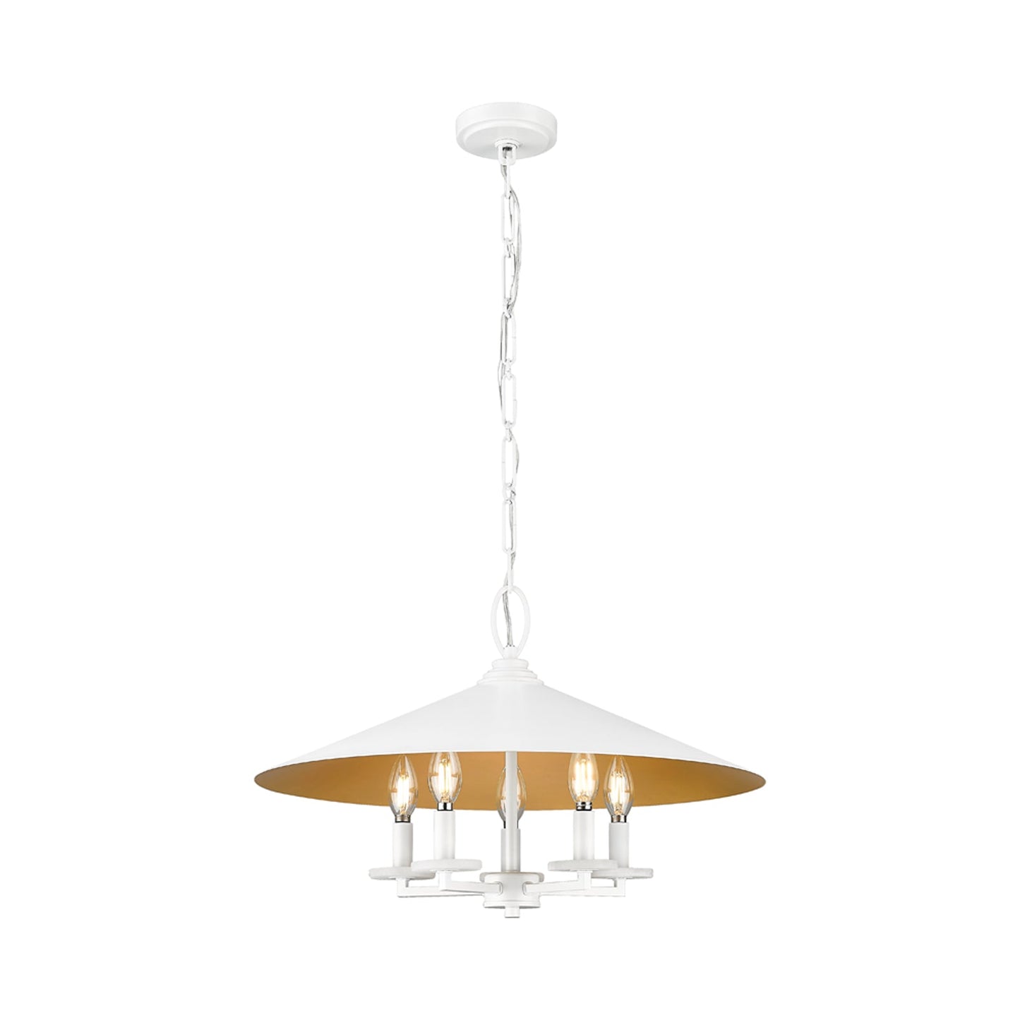Rialto Pendant Light in Matte White (5-Light).