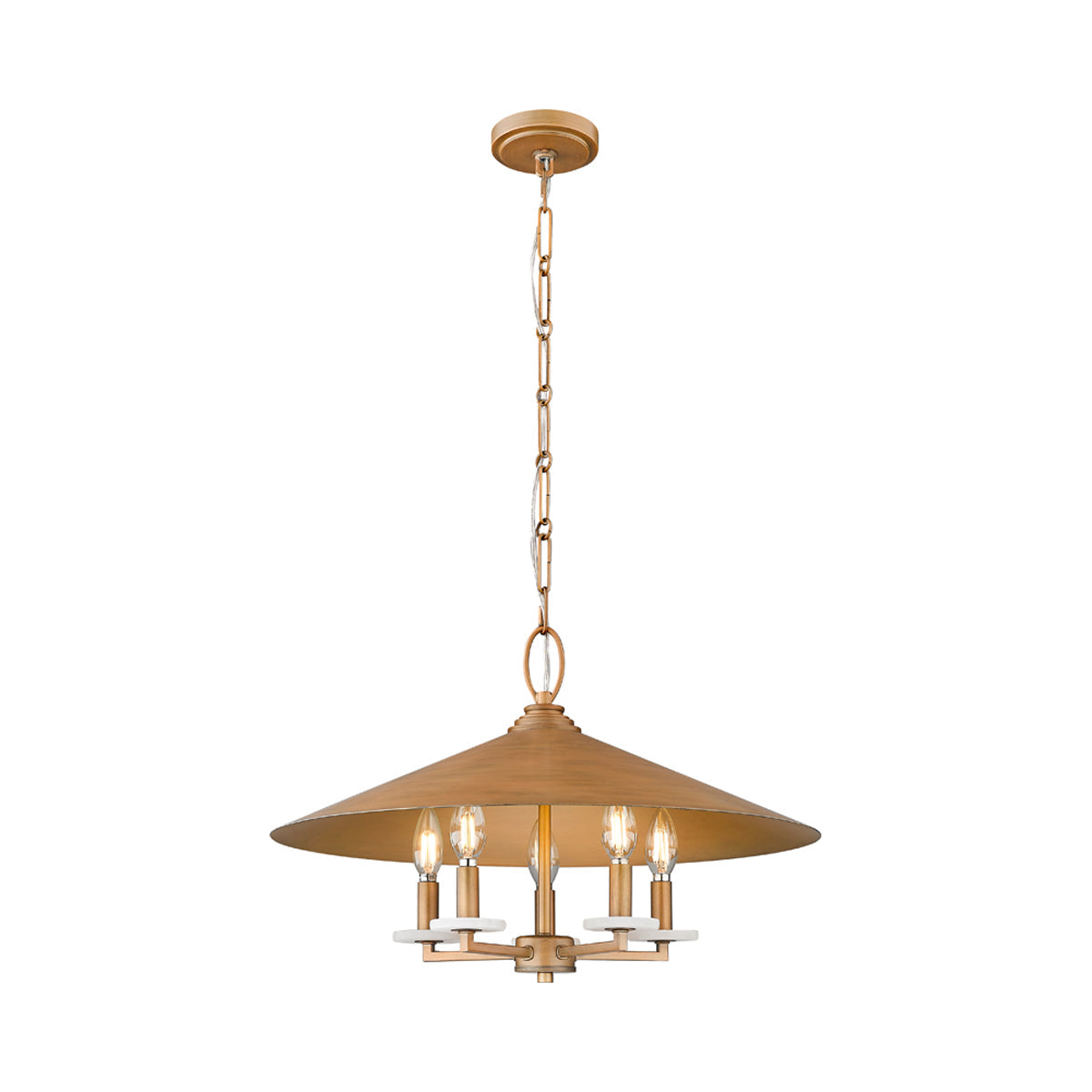 Rialto Pendant Light in Signature Gold (5-Light).
