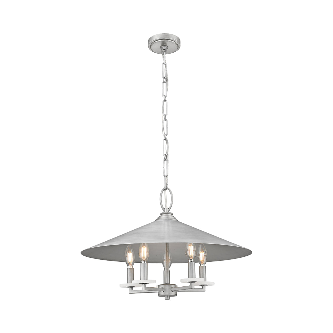 Rialto Pendant Light in Silver (5-Light).