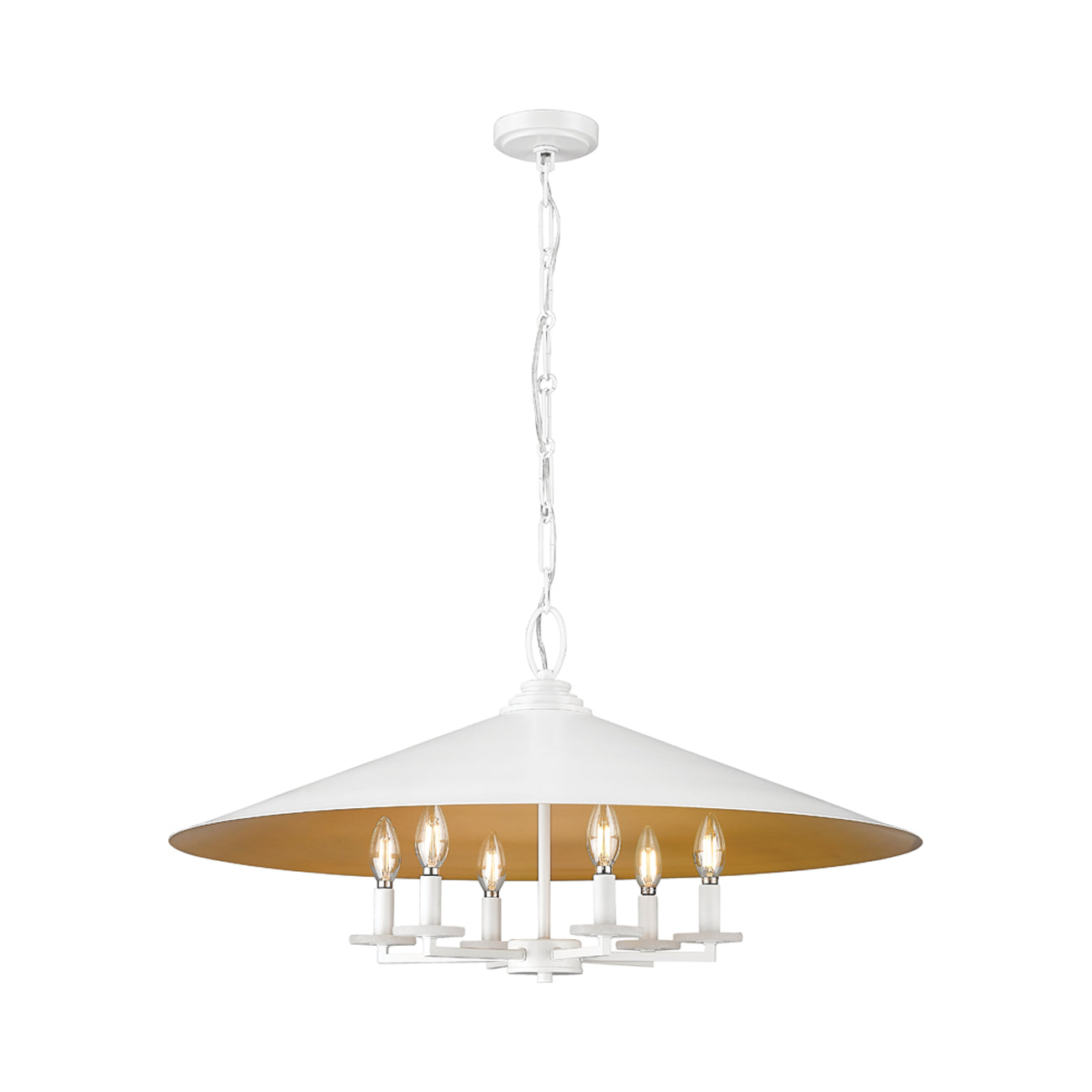 Rialto Pendant Light in Matte White (6-Light).