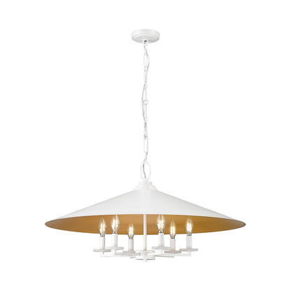 Rialto Pendant Light in Matte White (6-Light).
