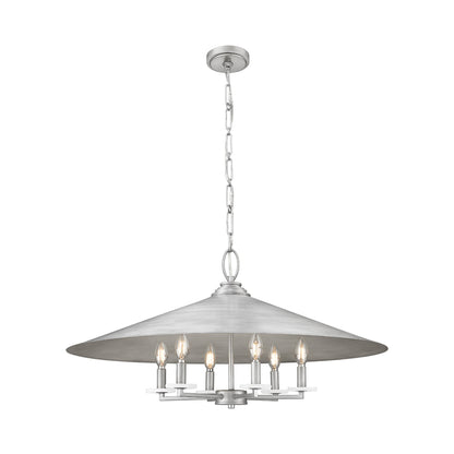Rialto Pendant Light in Silver (6-Light).