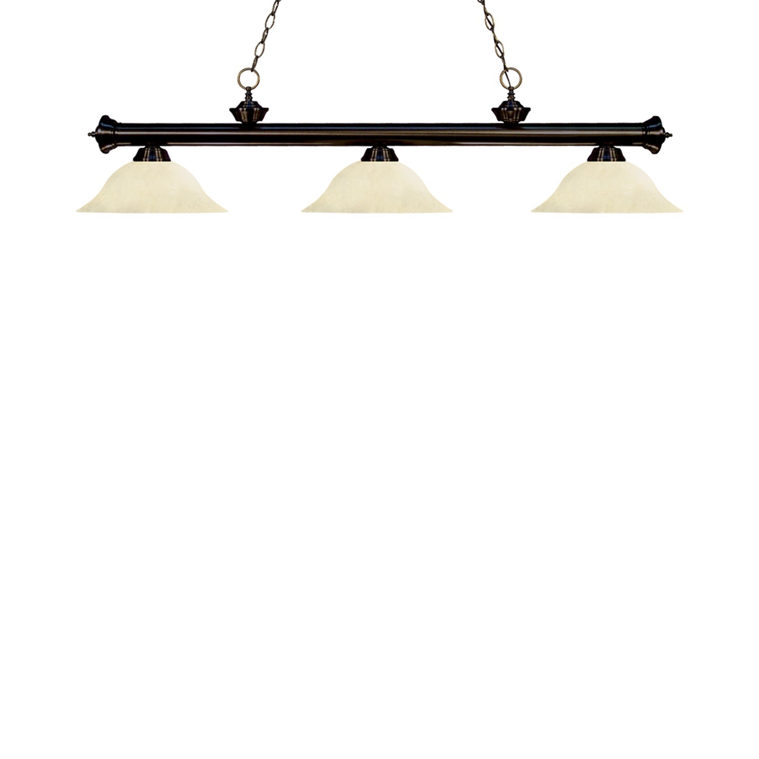 Riviera Bowl Billiard Pendant Light in Bronze/Golden Mottle.