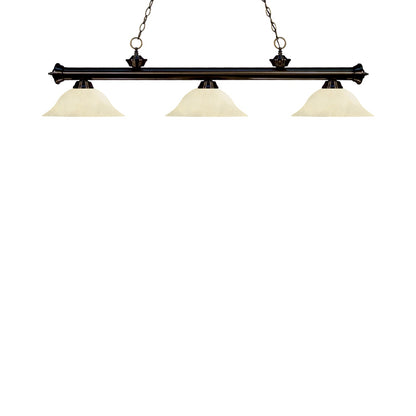 Riviera Bowl Billiard Pendant Light in Bronze/Golden Mottle.