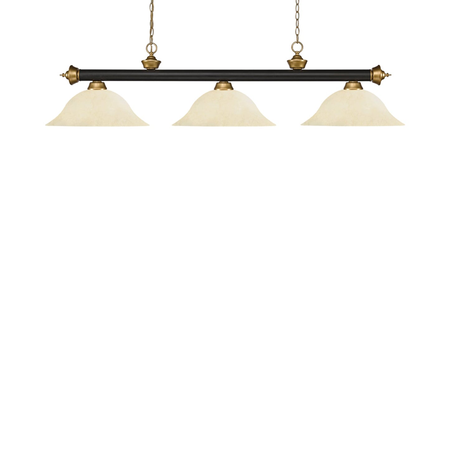 Riviera Bowl Billiard Pendant Light in Bronze/Satin Gold/Golden Mottle.