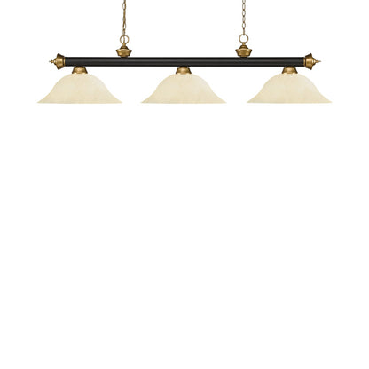 Riviera Bowl Billiard Pendant Light in Bronze/Satin Gold/Golden Mottle.