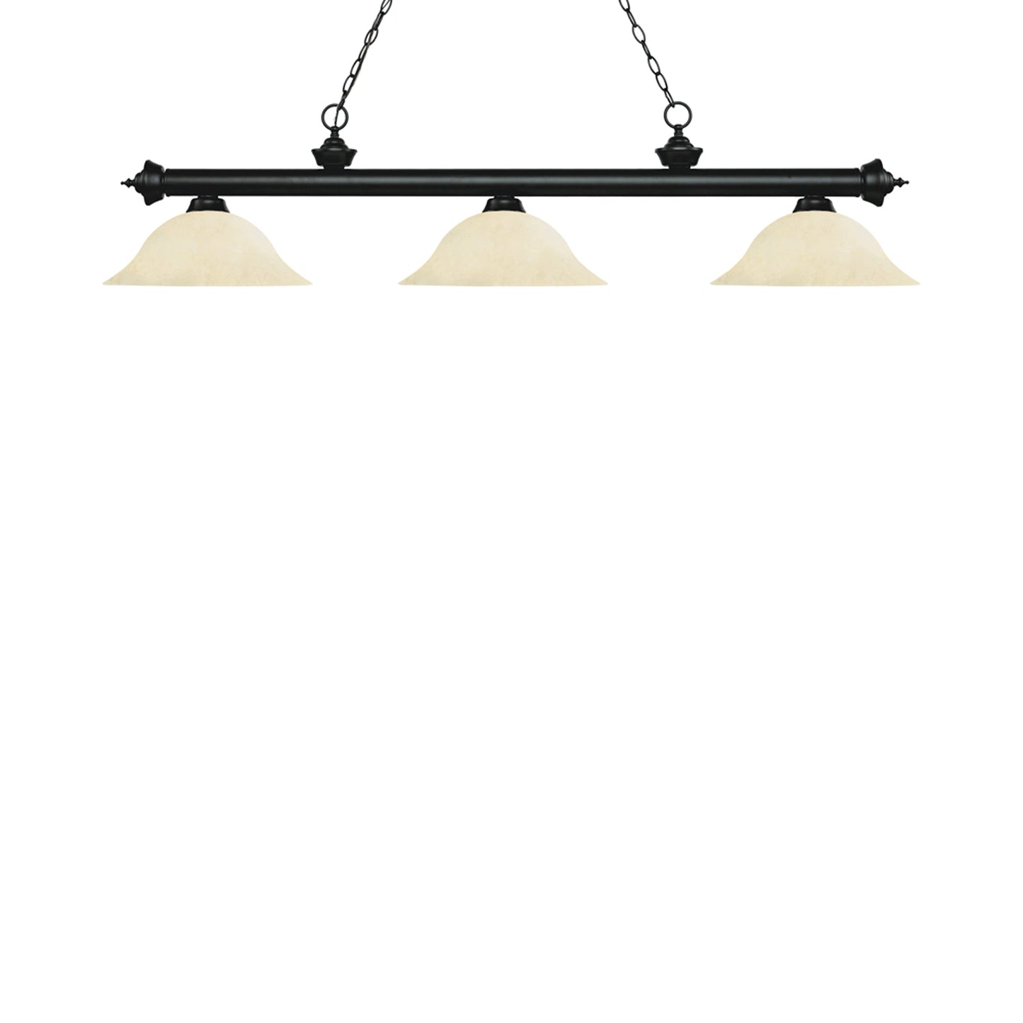 Riviera Bowl Billiard Pendant Light in Matte Black/Golden Mottle.