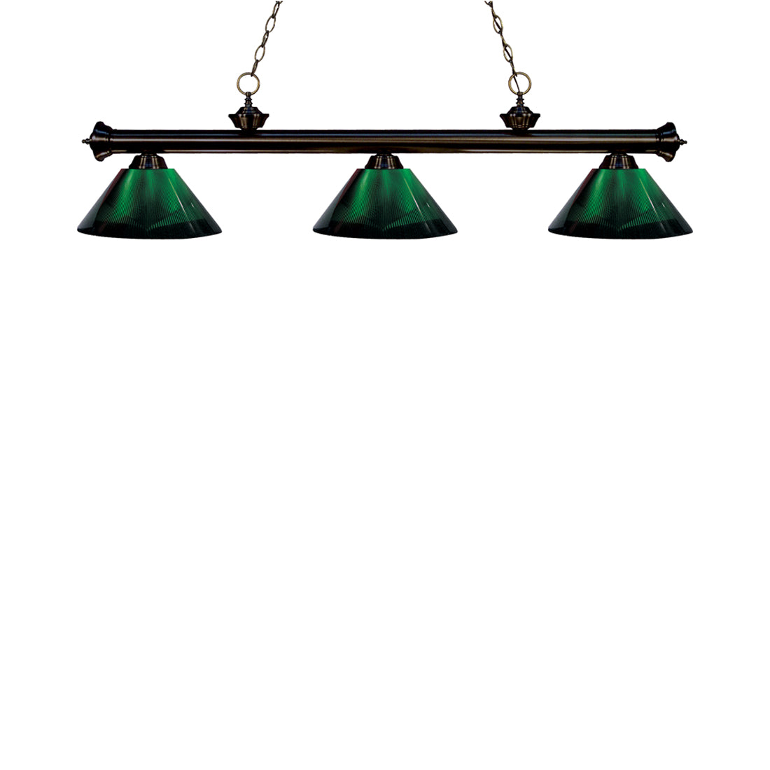 Riviera Bowl Pendant Light in Bronze/Acrylic Green.
