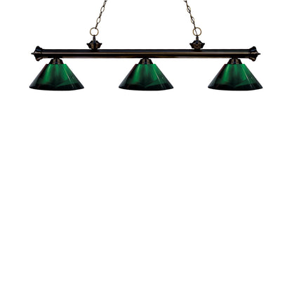 Riviera Bowl Pendant Light in Bronze/Acrylic Green.