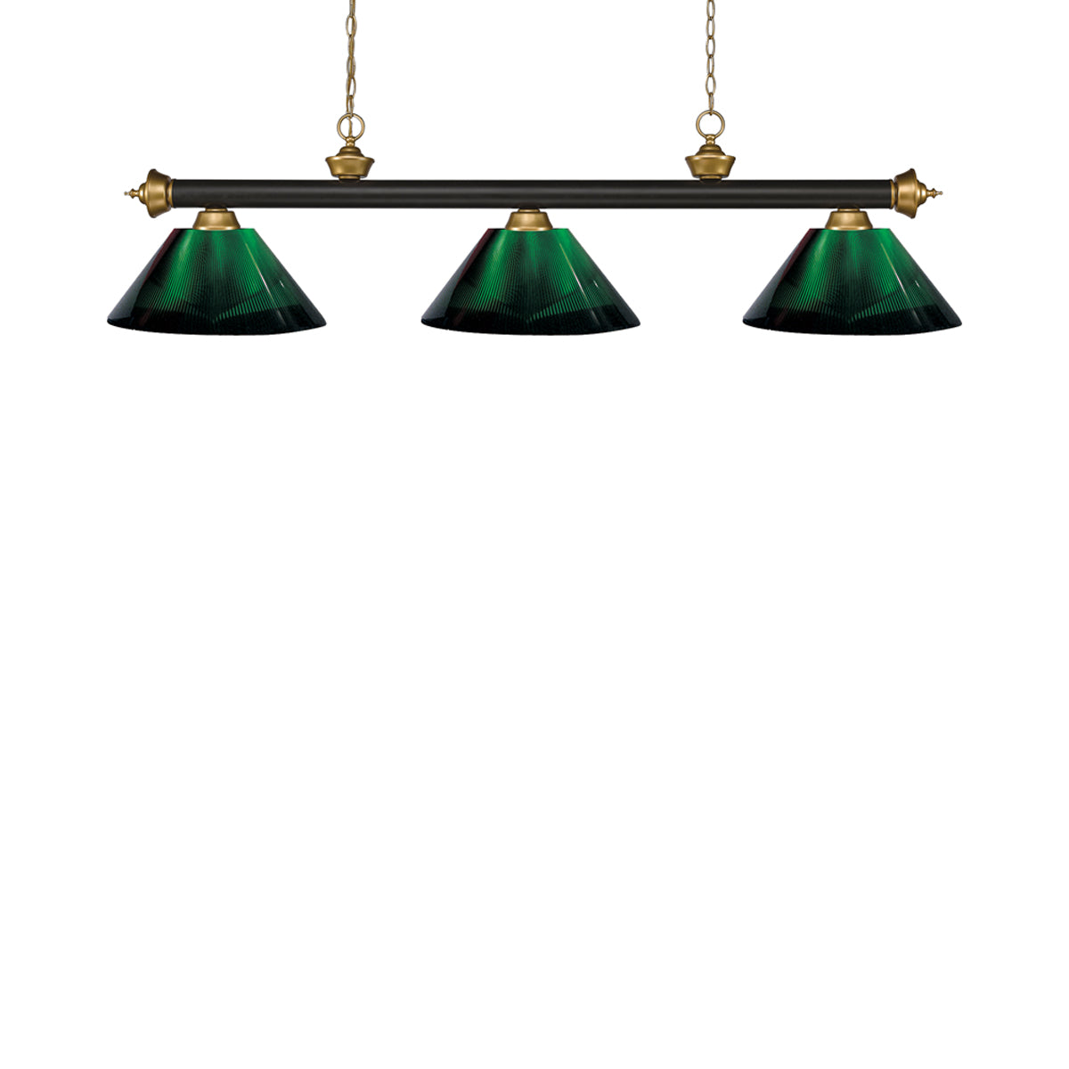Riviera Bowl Pendant Light in Bronze/Satin Gold/Acrylic Green.