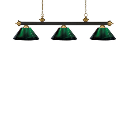 Riviera Bowl Pendant Light in Bronze/Satin Gold/Acrylic Green.