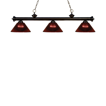 Riviera Bowl Pendant Light in Bronze/Burgundy.