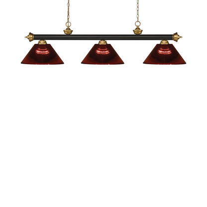 Riviera Bowl Pendant Light in Bronze/Satin Gold/Burgundy.