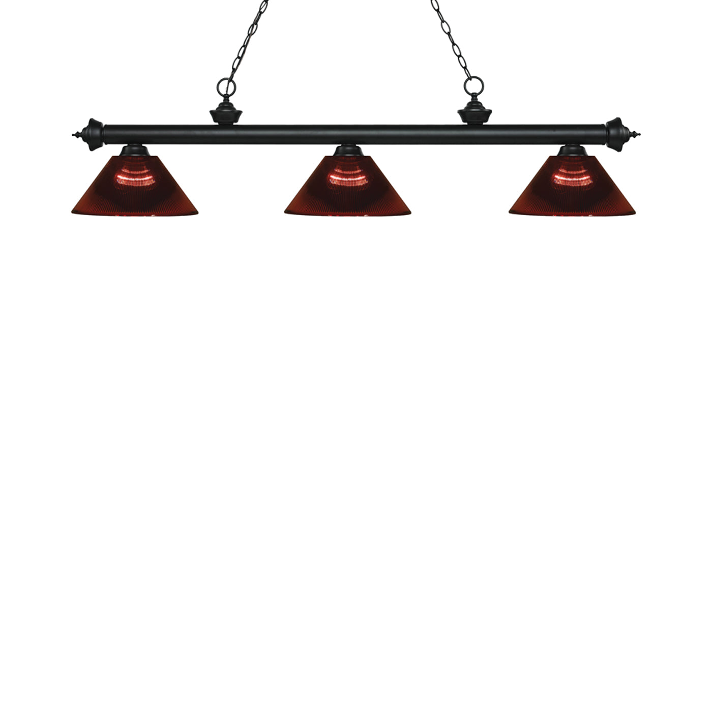 Riviera Bowl Pendant Light in Matte Black/Burgundy.