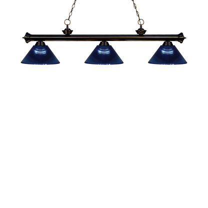 Riviera Bowl Pendant Light in Bronze/Dark Blue.