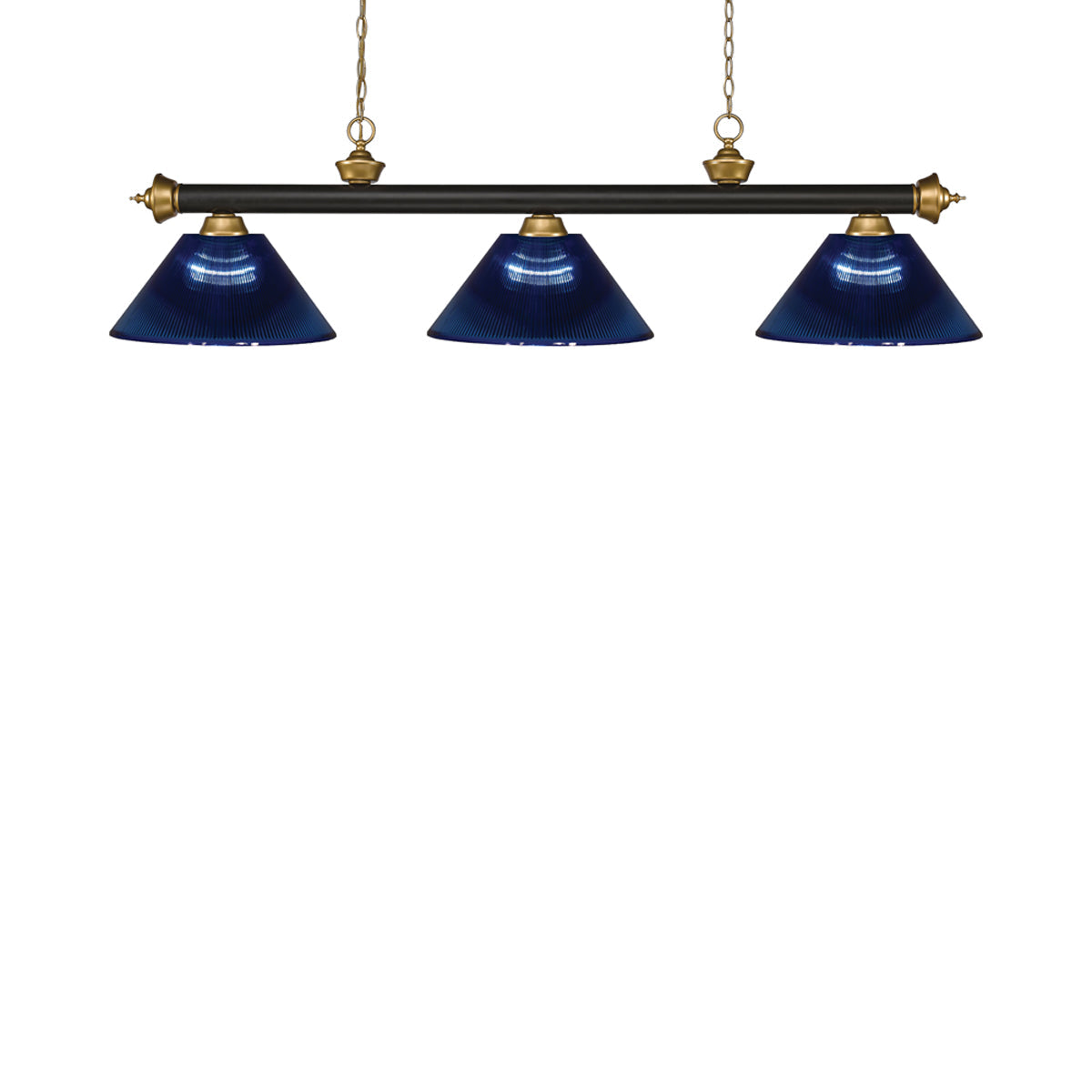 Riviera Bowl Pendant Light in Bronze/Satin Gold/Dark Blue.
