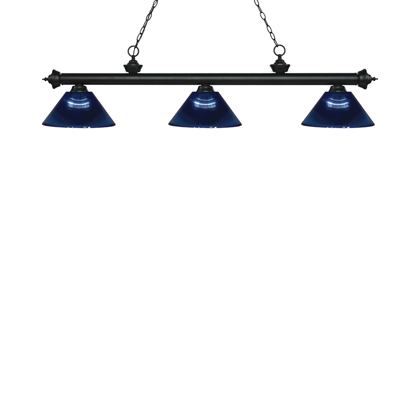 Riviera Bowl Pendant Light in Matte Black/Dark Blue.