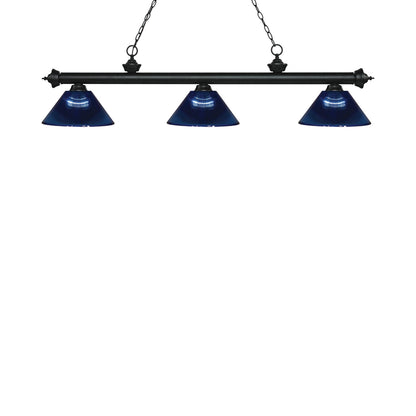 Riviera Bowl Pendant Light in Matte Black/Dark Blue.