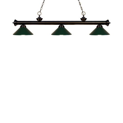 Riviera Bowl Pendant Light in Bronze/Dark Green.