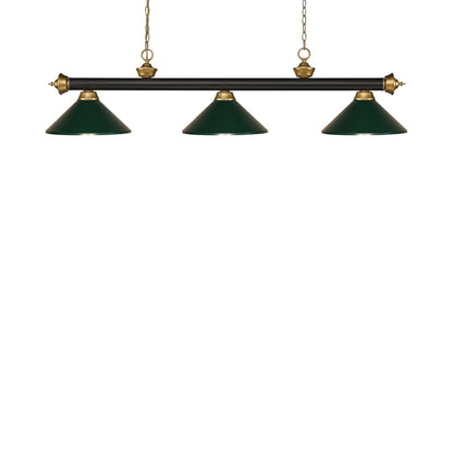 Riviera Bowl Pendant Light in Bronze/Satin Gold/Dark Green.