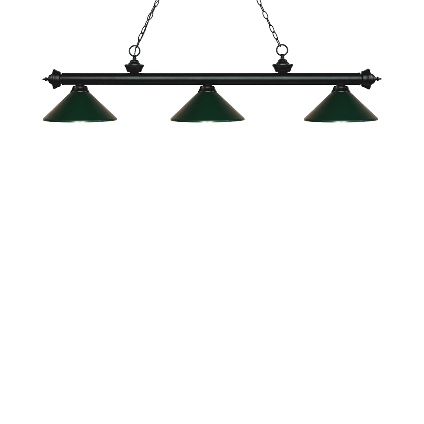 Riviera Bowl Pendant Light in Matte Black/Dark Green.