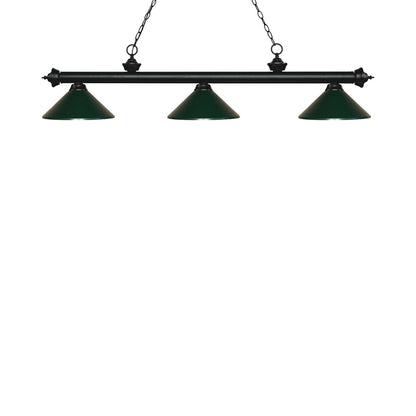 Riviera Bowl Pendant Light in Matte Black/Dark Green.