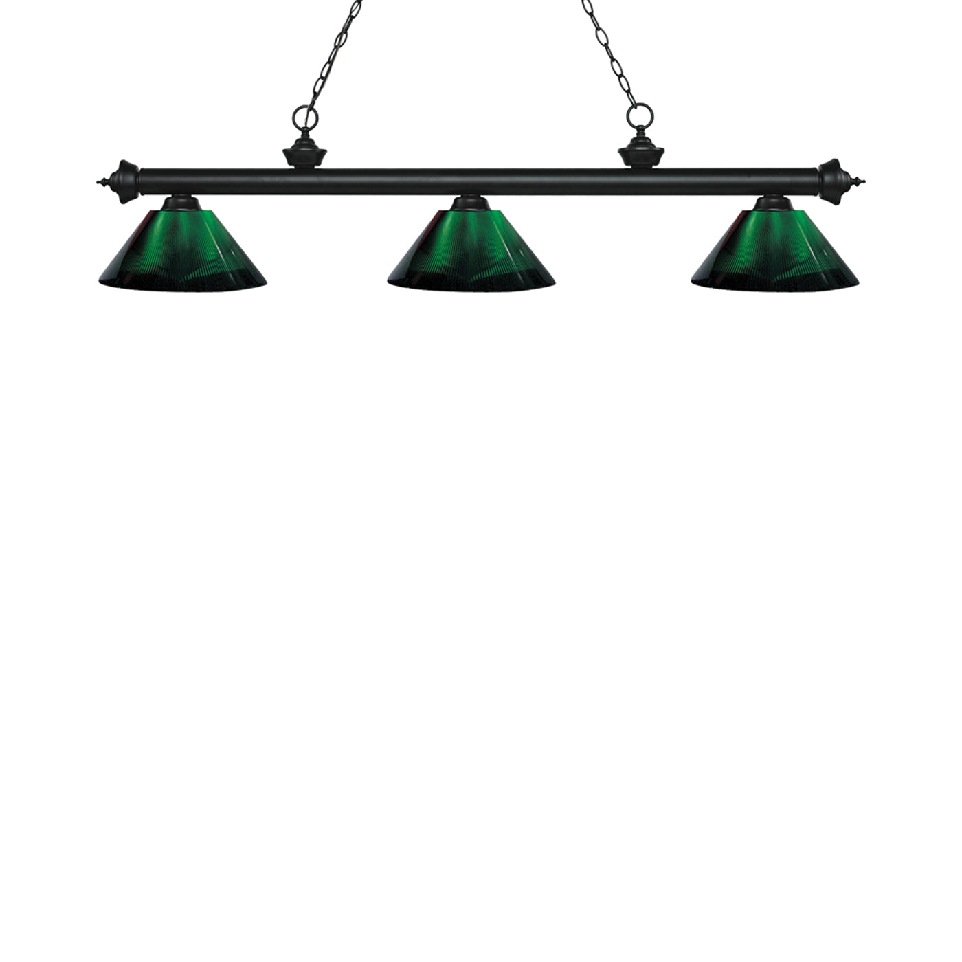 Riviera Bowl Pendant Light in Matte Black/Acrylic Green.