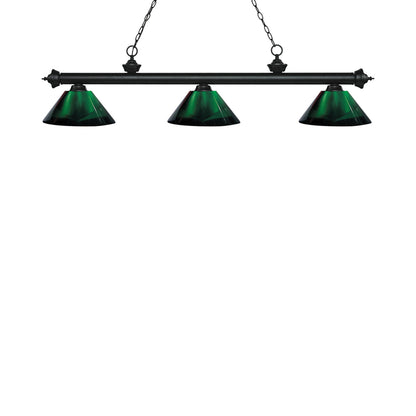 Riviera Bowl Pendant Light in Matte Black/Acrylic Green.