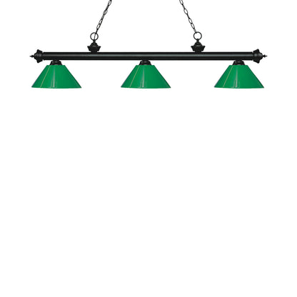 Riviera Bowl Pendant Light in Matte Black /Plastic Green.