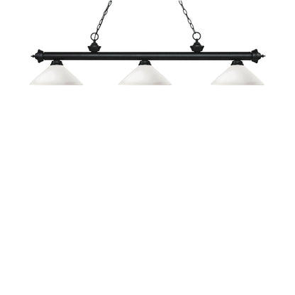 Riviera Bowl Pendant Light in Matte Black/Matte Opal.