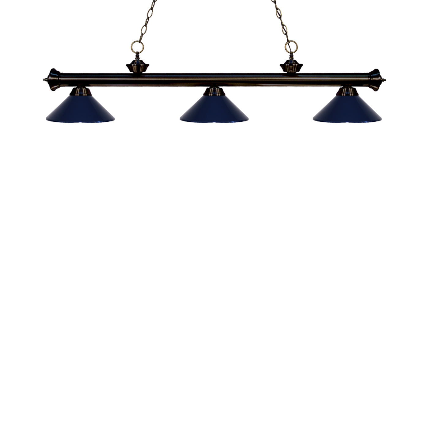Riviera Bowl Pendant Light in Bronze/Navy Blue.