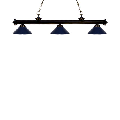 Riviera Bowl Pendant Light in Bronze/Navy Blue.