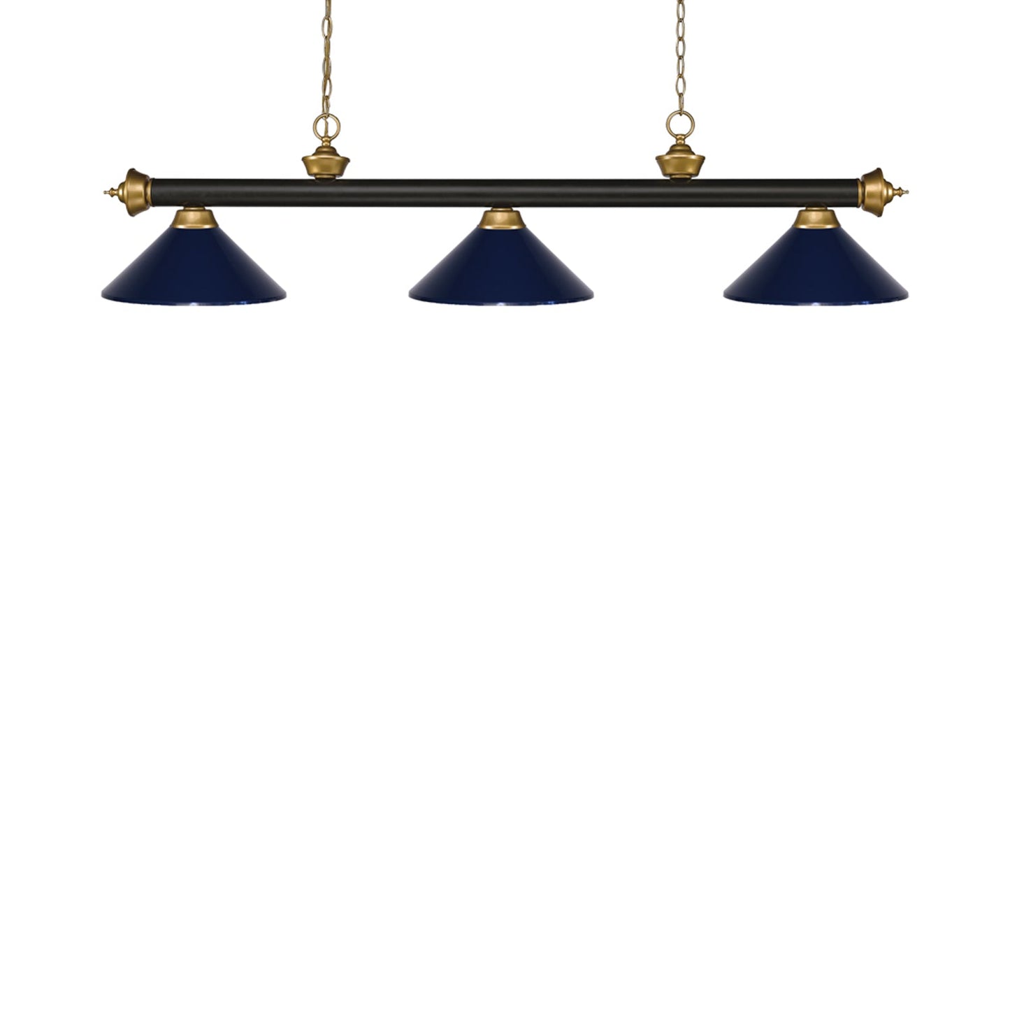 Riviera Bowl Pendant Light in Bronze/Satin Gold/Navy Blue.