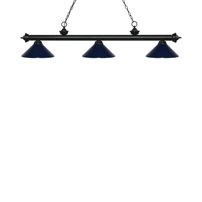 Riviera Bowl Pendant Light in Matte Black/Navy Blue.