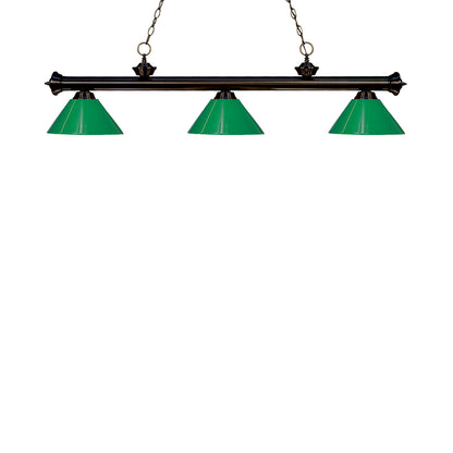 Riviera Bowl Pendant Light in Bronze/Plastic Green.