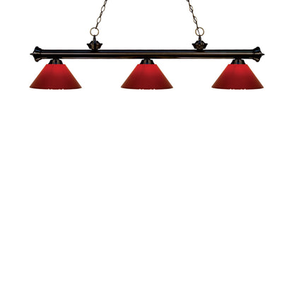 Riviera Bowl Pendant Light in Bronze/Red.