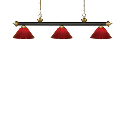 Riviera Bowl Pendant Light in Bronze/Satin Gold/Red.