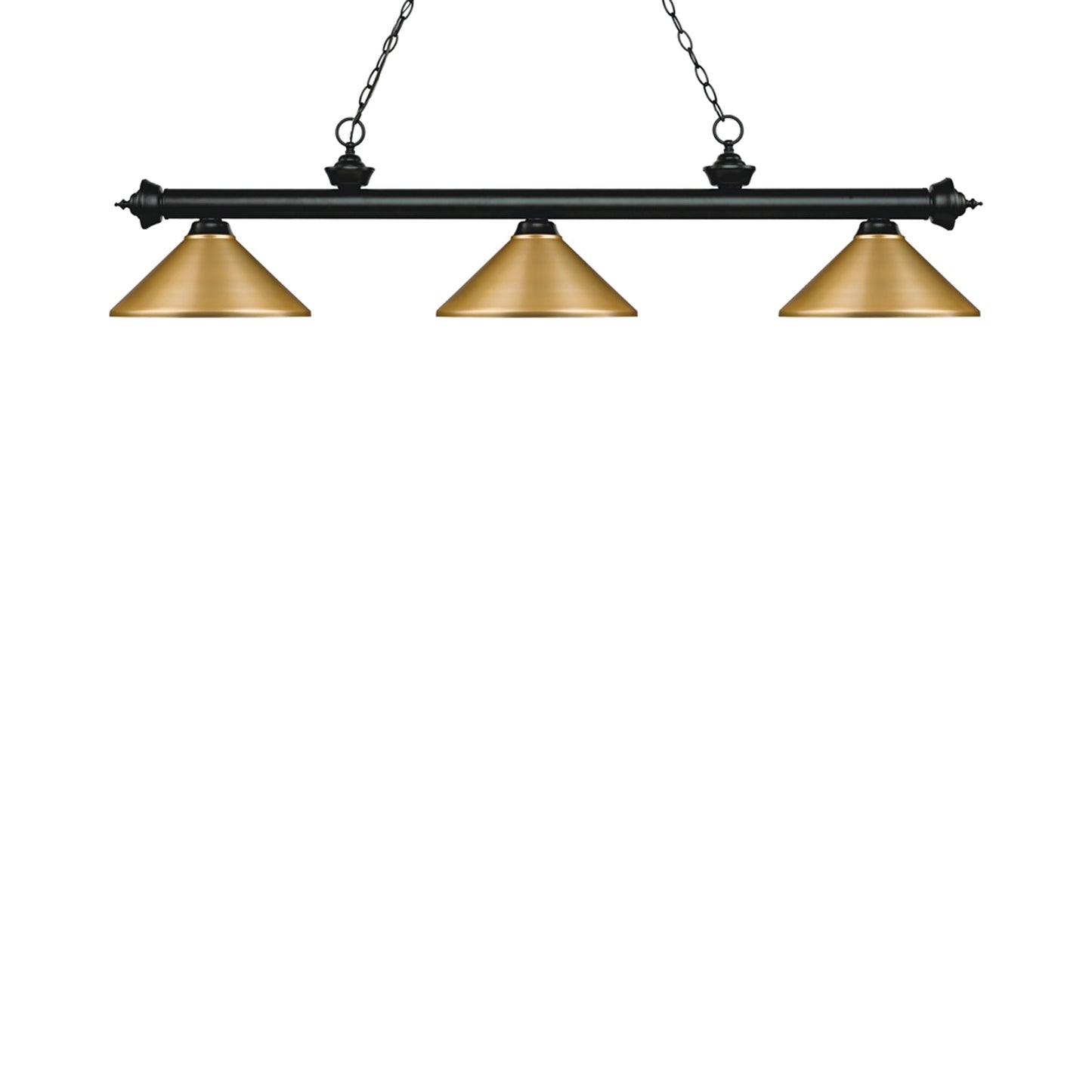 Riviera Bowl Pendant Light in Matte Black/Satin Gold.