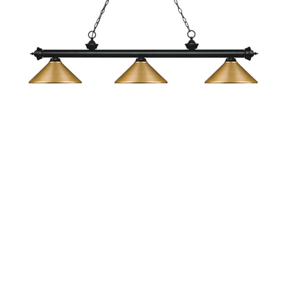 Riviera Bowl Pendant Light in Matte Black/Satin Gold.