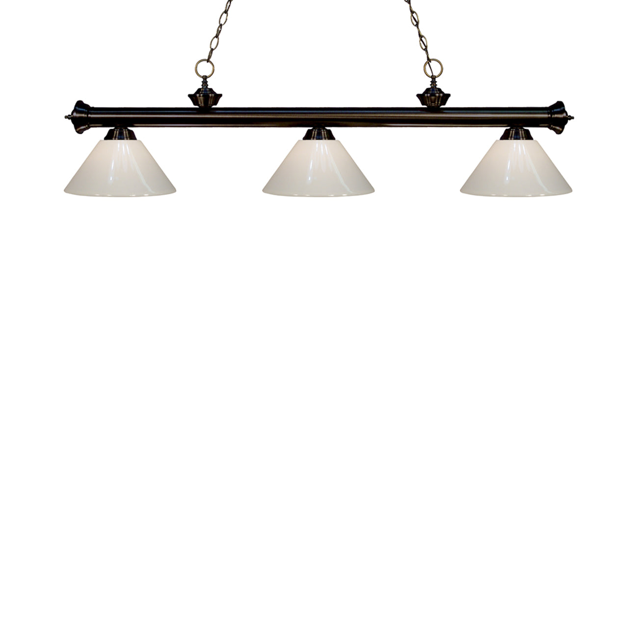 Riviera Bowl Pendant Light in Bronze/White.