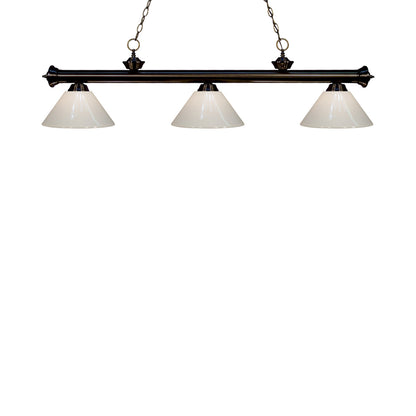 Riviera Bowl Pendant Light in Bronze/White.